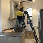 Installation of stainless steel canopy Flue