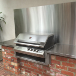 Stainless Steel BBQ bench & splashback - Kensington