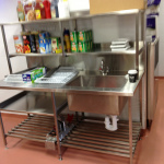 Stainless Steel Bench with Sink & Shelving- Dome Cockburn